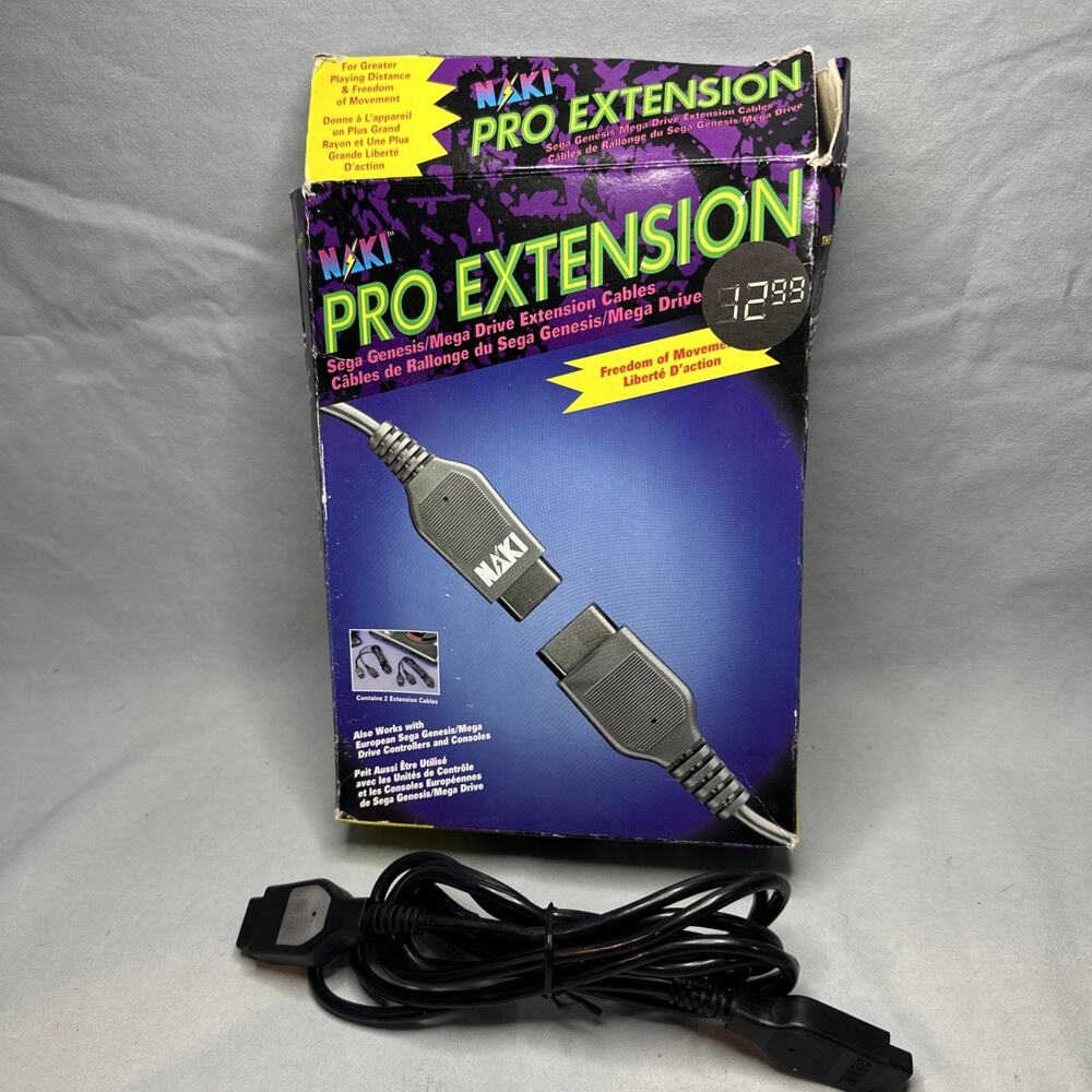 NAKI Pro Extension Sega Genesis Extension Cord Black 1993 Only 1 Cord